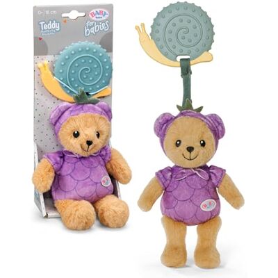 Baby born for babies Teddy Oso Azul 18 cm con mordedor Mordedor para la dentición, sonajero y papel crujiente, diseño BlauBÄRe, lavable Baby born for babies Teddy Oso Azul 18 cm con mordedor Mordedor para la dentición, sonajero y papel crujiente, diseño BlauBÄRe, lavable