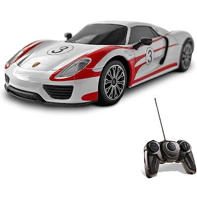 Mondo Motors, Porsche 918 Racing, Modelo a Escala 1:24, hasta 8 km/h de Velocidad, Coche de Juguete para Niños 63288 Mondo Motors, Porsche 918 Racing, Modelo a Escala 1:24, hasta 8 km/h de Velocidad, Coche de Juguete para Niños 63288