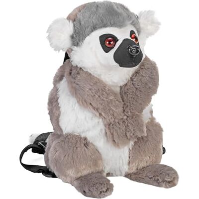 WILD REPUBLIC Backpack Ring Tailed Lemur, Peluche, 36 cm, Juguete de Felpa, Relleno de Botellas de Agua Recicladas WILD REPUBLIC Backpack Ring Tailed Lemur, Peluche, 36 cm, Juguete de Felpa, Relleno de Botellas de Agua Recicladas