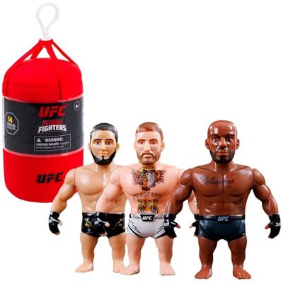 Bizak UFC Punching Bag Figura Articulada de 7,5 cm + Set de Lucha Sorpresa, con Accesorios y Base de Jaula, +8 años, () Bizak UFC Punching Bag Figura Articulada de 7,5 cm + Set de Lucha Sorpresa, con Accesorios y Base de Jaula, +8 años, ()