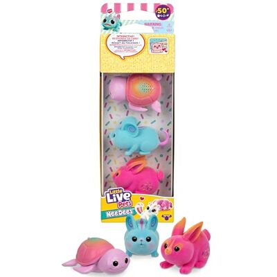 Little Live Pets Serie Gominolas de los NeeDees de Mascota de Juguete interactiva, Escucha Sus Necesidades, responde a Tiempo y GANA Puntos, Más de 50 Sonidos y reacciones, 13 para coleccionar Little Live Pets Serie Gominolas de los NeeDees de Mascota de Juguete interactiva, Escucha Sus Necesidades, responde a Tiempo y GANA Puntos, Más de 50 Sonidos y reacciones, 13 para coleccionar