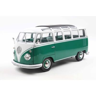 Solido Volkswagen T1 Samba 1962 1:18 Die-Cast Modelo de Coche Coleccionable de Metal, Color Verde/Blanco, con Base de plástico, Caja de Ventana Solido Volkswagen T1 Samba 1962 1:18 Die-Cast Modelo de Coche Coleccionable de Metal, Color Verde/Blanco, con Base de plástico, Caja de Ventana