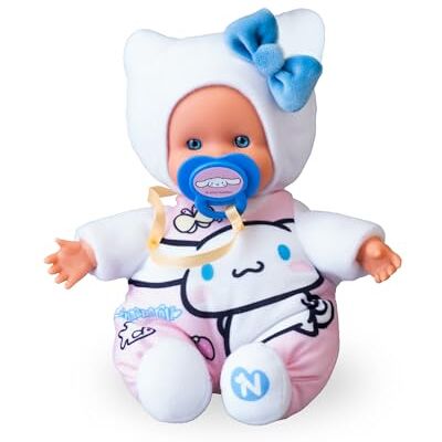 Nenuco Cute Cinnamaroll, Mini Muñecos Bebé de 15 cm, Cuerpo Blandito y Vestido con un Diseño de los Personajes de Hello Kitty, Chupete Personalizado, Colecciona los Modelos, Famosa () Nenuco Cute Cinnamaroll, Mini Muñecos Bebé de 15 cm, Cuerpo Blandito y Vestido con un Diseño de los Personajes de Hello Kitty, Chupete Personalizado, Colecciona los Modelos, Famosa ()