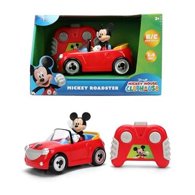Jada Disney Mickey Mouse Coche Teledirigido 14 cm con Figura Integrada no Extraible, Fácil de Usar, 2,4 GHz, 1 Canal, Roadster Mickey, Juguete para Niños +2 Años () Jada Disney Mickey Mouse Coche Teledirigido 14 cm con Figura Integrada no Extraible, Fácil de Usar, 2,4 GHz, 1 Canal, Roadster Mickey, Juguete para Niños +2 Años ()