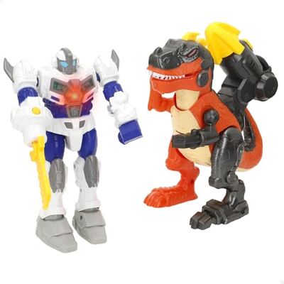 ColorBaby Warrior Tech Set de Juguete Robot vs Dinosaurio, con luz y Sonido, Movimiento de Cabeza, Lanza Flechas y Espada, Incluye Pilas, Juguete Interactivo, para niños y niñas +3 años () ColorBaby Warrior Tech Set de Juguete Robot vs Dinosaurio, con luz y Sonido, Movimiento de Cabeza, Lanza Flechas y Espada, Incluye Pilas, Juguete Interactivo, para niños y niñas +3 años ()