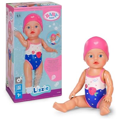 Baby born Lizzie nadadora 30 cm muñeca de baño de Cuerda Resistente al agua, funciona sin pilas, para juegos de agua, a partir de 1 año Baby born Lizzie nadadora 30 cm muñeca de baño de Cuerda Resistente al agua, funciona sin pilas, para juegos de agua, a partir de 1 año