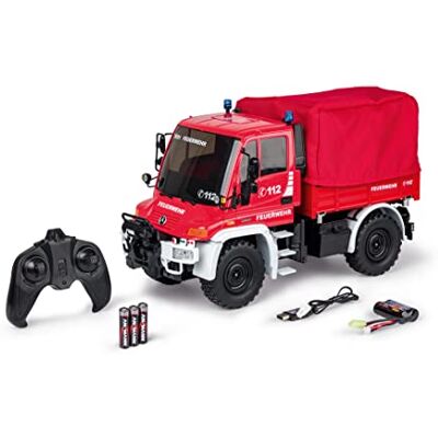 Carson 1:12 MB Unimog U300 Bomberos 2,4G RTR, vehículo, Unimog por radiocontrol con Funciones, Juego Completo 100% Rojo Carson 1:12 MB Unimog U300 Bomberos 2,4G RTR, vehículo, Unimog por radiocontrol con Funciones, Juego Completo 100% Rojo