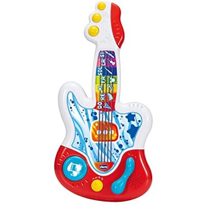 Chicco Mi Primera Guitarra Electrónica, Guitarra de Juguete Interactiva, Enseña a Tocar, Notas Musicales, Juguete Educativo con 3 Modos, +90 Sonidos y Melodías, para Bebés 9 Meses a 4 Años Chicco Mi Primera Guitarra Electrónica, Guitarra de Juguete Interactiva, Enseña a Tocar, Notas Musicales, Juguete Educativo con 3 Modos, +90 Sonidos y Melodías, para Bebés 9 Meses a 4 Años