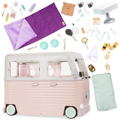Our Generation RV Country Cruising, Camper de Juguete con Luces Set de 58 piezas: camper para muñecas de 46 cm con cocina, comedor, baño y GPS con 8 sonidos, Camper interactivo, 3 años y + Our Generation RV Country Cruising, Camper de Juguete con Luces Set de 58 piezas: camper para muñecas de 46 cm con cocina, comedor, baño y GPS con 8 sonidos, Camper interactivo, 3 años y +