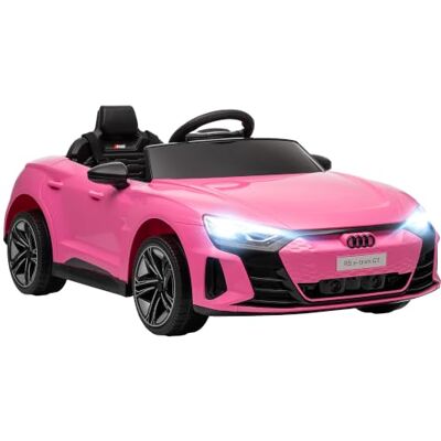 HOMCOM Coche Eléctrico para Niños Audi RS e-Tron GT de +3 Años 12V Rosa Coche de Batería, Mando a Distancia, Faros LED, Bocina, Música USB, Apertura de Puerta, 3-5 km/h HOMCOM Coche Eléctrico para Niños Audi RS e-Tron GT de +3 Años 12V Rosa Coche de Batería, Mando a Distancia, Faros LED, Bocina, Música USB, Apertura de Puerta, 3-5 km/h