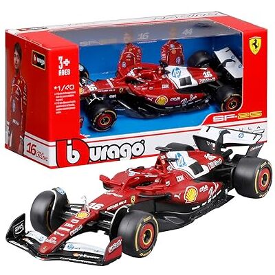 Bburago Ferrari SF-25 F1 2025#16 Leclerc 1:43 modelo de coche de diecast realista en miniatura F1 con licencia oficial Ferrari, recomendado a partir de 3 años Bburago Ferrari SF-25 F1 2025#16 Leclerc 1:43 modelo de coche de diecast realista en miniatura F1 con licencia oficial Ferrari, recomendado a partir de 3 años