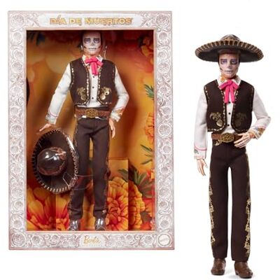 Barbie Signature, Día de Muertos 2025, muñeco Ken Coleccionable con Camisa Color Crema, Chaleco Negro y Pantalones, Sombrero y Maquillaje de Calavera, Barbie Signature, Día de Muertos 2025, muñeco Ken Coleccionable con Camisa Color Crema, Chaleco Negro y Pantalones, Sombrero y Maquillaje de Calavera,