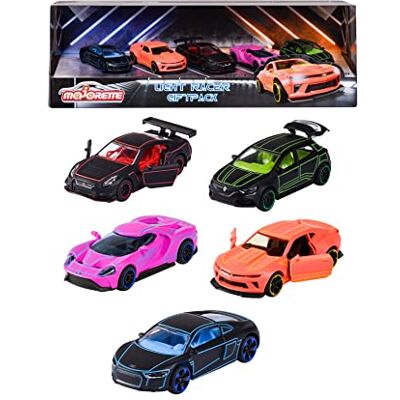 Majorette SL Light Racer Giftpack – Estuche de 5 vehículos – Coches Miniaturas de Metal – Colores Neón – Escala 1/64ª – Majorette SL Light Racer Giftpack – Estuche de 5 vehículos – Coches Miniaturas de Metal – Colores Neón – Escala 1/64ª –