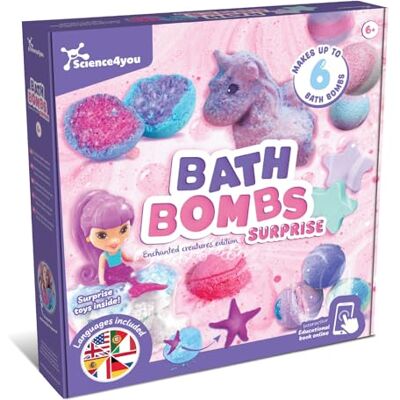 Science4you Super Bombas de Baño con Juguete Sorpresa para Niños +6 – Kit para Hacer Bombas de Baño, Kits de Ciencia 6 Experimentos de Cosméticos, Juguetes STEM, Regalo Niñas y Niños de 6 7 8+ Años Science4you Super Bombas de Baño con Juguete Sorpresa para Niños +6 – Kit para Hacer Bombas de Baño, Kits de Ciencia 6 Experimentos de Cosméticos, Juguetes STEM, Regalo Niñas y Niños de 6 7 8+ Años