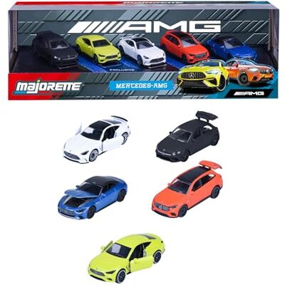 Majorette Set de 5 Coches Mercedes AMG 7,5 cm Caja Decorada de Colección Vehículos de Juguete de Metal Fundido Licencia Oficial A Partir de 3 Años (850210500) Majorette Set de 5 Coches Mercedes AMG 7,5 cm Caja Decorada de Colección Vehículos de Juguete de Metal Fundido Licencia Oficial A Partir de 3 Años (850210500)
