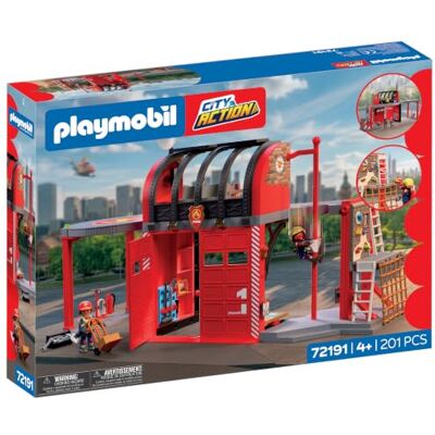 Playmobil City Action Gran Parque de Bomberos Estación con Centro de Mando, Barra de Deslizamiento, Zona de Entrenamiento y Accesorios A Partir de 4 años Playmobil City Action Gran Parque de Bomberos Estación con Centro de Mando, Barra de Deslizamiento, Zona de Entrenamiento y Accesorios A Partir de 4 años