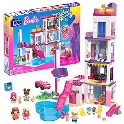 Mega Brands Mega Construx Barbie Color Reveal Dreamhouse Casa con Bloques de construcción con 8 Habitaciones modulares, Mini muñecas Que revelan su Color en Agua y Accesorios, Juguete +5 años (Mattel ) Mega Brands Mega Construx Barbie Color Reveal Dreamhouse Casa con Bloques de construcción con 8 Habitaciones modulares, Mini muñecas Que revelan su Color en Agua y Accesorios, Juguete +5 años (Mattel )