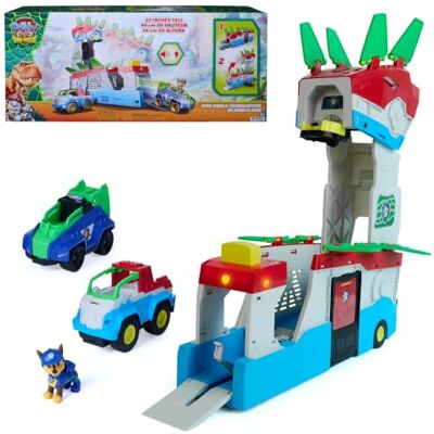Paw Patrol : The Dino Movie, Set de Juego de cuartel General con transformación 2 en 1, Luces y Sonidos, Incluye Figura de Chase y 2 vehículos, Juguetes para niños y niñas, a Partir de 3 años, 55,8 cm Paw Patrol : The Dino Movie, Set de Juego de cuartel General con transformación 2 en 1, Luces y Sonidos, Incluye Figura de Chase y 2 vehículos, Juguetes para niños y niñas, a Partir de 3 años, 55,8 cm