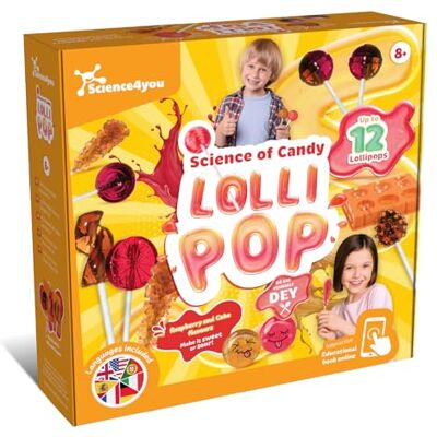 Science4you Haz Tus Propias Piruletas para Niños de 8+ – Kit para Hacer Caramelos y Crear tus propias Piruletas, Caja de Regalo Dulce para Niños y Niñas de 8 9 10 11+ Años Science4you Haz Tus Propias Piruletas para Niños de 8+ – Kit para Hacer Caramelos y Crear tus propias Piruletas, Caja de Regalo Dulce para Niños y Niñas de 8 9 10 11+ Años