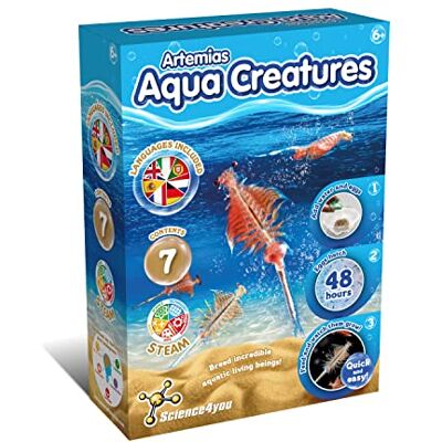 Science4you Artemia Criaturas Acuáticas Juguete para Niños 5 6 7 8+ Años CREA un Ecosistema para Dragones de Agua Animales Vivos Acuáticos con una Pecera para Niños Science4you Artemia Criaturas Acuáticas Juguete para Niños 5 6 7 8+ Años CREA un Ecosistema para Dragones de Agua Animales Vivos Acuáticos con una Pecera para Niños