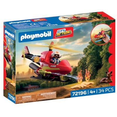 Playmobil City Action Helicóptero de Bomberos Helicóptero de Emergencia con función de Chorro de Agua, piloto y Accesorios de Rescate para niños a Partir de 4 años Playmobil City Action Helicóptero de Bomberos Helicóptero de Emergencia con función de Chorro de Agua, piloto y Accesorios de Rescate para niños a Partir de 4 años