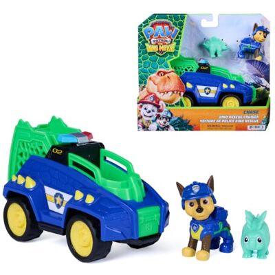 Paw Patrol : The Dino Movie, Dino Rescue Cruiser de Chase con Gancho con Resorte y 2 Figuras de acción, Juguetes para niños y niñas, a Partir de 3 años Paw Patrol : The Dino Movie, Dino Rescue Cruiser de Chase con Gancho con Resorte y 2 Figuras de acción, Juguetes para niños y niñas, a Partir de 3 años