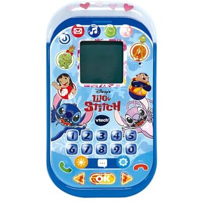 VTech Teléfono Educativo de Stitch, Juguetes Electrónicos para Niños +4 Años, Pantalla LCD, Banda Luminosa, Minijuegos de Matemáticas, Voz Original, Teclado y Llamadas, Versión ESP VTech Teléfono Educativo de Stitch, Juguetes Electrónicos para Niños +4 Años, Pantalla LCD, Banda Luminosa, Minijuegos de Matemáticas, Voz Original, Teclado y Llamadas, Versión ESP