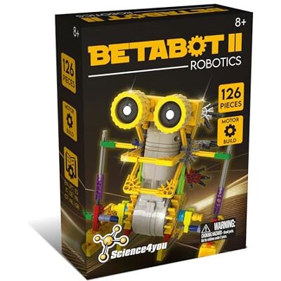 Science4you Betabot Kit de Construcción de Robots para Niños, Construye Tu Propio Robot Caminante, Kit de Robótica con 126 Piezas, Betabot Nueva Versión, Juguetes Stem para Niños 8 9 10 11+ Science4you Betabot Kit de Construcción de Robots para Niños, Construye Tu Propio Robot Caminante, Kit de Robótica con 126 Piezas, Betabot Nueva Versión, Juguetes Stem para Niños 8 9 10 11+
