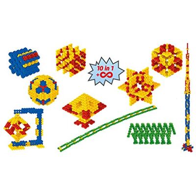 Amewi Fanclastic- Juego de geometría 10 en 1 Juguete de construcción 223 Piezas, Color Amarillo/Azul/Rojo/Verde () Amewi Fanclastic- Juego de geometría 10 en 1 Juguete de construcción 223 Piezas, Color Amarillo/Azul/Rojo/Verde ()