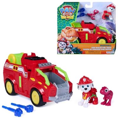 Paw Patrol : The Dino Movie, Dino Rescue Firetruck de Marshall con Lanzador de proyectiles Giratorio de 360° y 2 Figuras de acción, Juguetes para niños y niñas, a Partir de 3 años Paw Patrol : The Dino Movie, Dino Rescue Firetruck de Marshall con Lanzador de proyectiles Giratorio de 360° y 2 Figuras de acción, Juguetes para niños y niñas, a Partir de 3 años