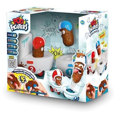 Creative Poo Fighters – Juego interactivo RC infantil batalla de retretes con coches teledirigidos, choques divertidos y efectos de sonido juguete electrónico niños, ideal como regalo, 2 jugadores, 4+ años Creative Poo Fighters – Juego interactivo RC infantil batalla de retretes con coches teledirigidos, choques divertidos y efectos de sonido juguete electrónico niños, ideal como regalo, 2 jugadores, 4+ años