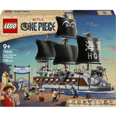 Lego One Piece Barco de la Marina de GARP Juguetes para niños de 9+ años, maqueta de barco, 8 minifiguras incl. Zoro, Usopp & Nami, regalo de cumpleaños, 1705 piezas Lego One Piece Barco de la Marina de GARP Juguetes para niños de 9+ años, maqueta de barco, 8 minifiguras incl. Zoro, Usopp & Nami, regalo de cumpleaños, 1705 piezas