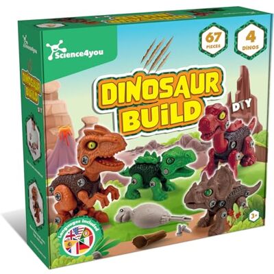 Science4you Dinosaurios Juguetes 4 en 1 – Dinosaur Build, Juguete Dinosaurios para Niños con 4 Dinosaurios, 67 Piezas, Juguete Construcción Montar Desmontar, 3 4 5+ Años Science4you Dinosaurios Juguetes 4 en 1 – Dinosaur Build, Juguete Dinosaurios para Niños con 4 Dinosaurios, 67 Piezas, Juguete Construcción Montar Desmontar, 3 4 5+ Años