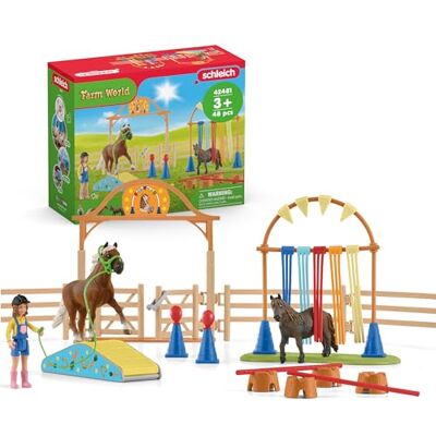 Schleich Farm World Set de Entrenamiento de Agility para Ponis 42481 Set con 2 ponis, niña, recorrido y accesorios Juguete de granja para niños a partir de 3 años 41 piezas Schleich Farm World Set de Entrenamiento de Agility para Ponis 42481 Set con 2 ponis, niña, recorrido y accesorios Juguete de granja para niños a partir de 3 años 41 piezas