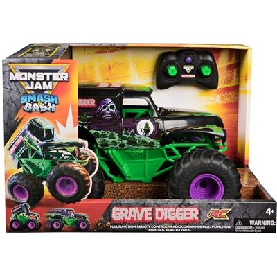 Monster Cable Truck Smash & Bash, Coche Teledirigido Grave Digger Modo Choque y Reparación Automática, Escala 1:15 Coches para Niños Juguetes Niños 4 años + Monster Cable Truck Smash & Bash, Coche Teledirigido Grave Digger Modo Choque y Reparación Automática, Escala 1:15 Coches para Niños Juguetes Niños 4 años +