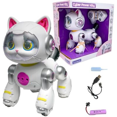 LEXIBOOK , Cyber Power, Chaton Robot RC Interactivo, Chaton robot control remoto con LED, reacciones táctiles, controles de voz y función de pulverización LEXIBOOK , Cyber Power, Chaton Robot RC Interactivo, Chaton robot control remoto con LED, reacciones táctiles, controles de voz y función de pulverización