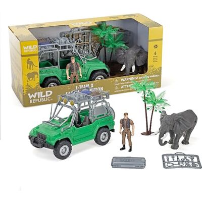 WILD REPUBLIC E-Team X Set de Juego Africano, Figura de Acción, Animal, Vehículo, Accesorios, Regalos para Niños WILD REPUBLIC E-Team X Set de Juego Africano, Figura de Acción, Animal, Vehículo, Accesorios, Regalos para Niños
