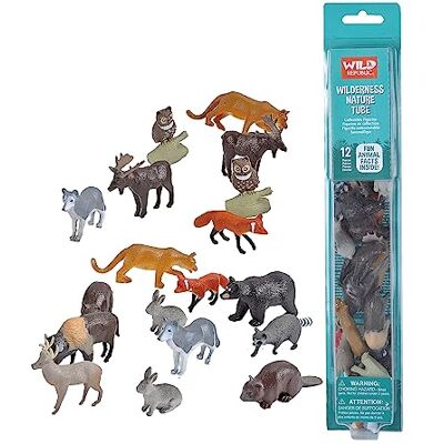 WILD REPUBLIC Nature Tube Animales Salvajes, Figuras Coleccionables, Regalo para Niños, Juguete Interactivo de Plástico Con Doce Especies WILD REPUBLIC Nature Tube Animales Salvajes, Figuras Coleccionables, Regalo para Niños, Juguete Interactivo de Plástico Con Doce Especies