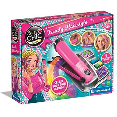 Clementoni Crazy Chic-Trendy Hairstyle-Color Plate for Hair Decoration, Chalk Comb, Creative Play Girl 6 Years, Multilingual, Clementoni Crazy Chic-Trendy Hairstyle-Color Plate for Hair Decoration, Chalk Comb, Creative Play Girl 6 Years, Multilingual,