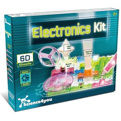 Science4you Kit de Electrónica para Niños – Juego de Circuitos, Kit Robótico, 60 Experimentos con Motor incluido, Juguete STEM, Juguetes Electrónicos y Educativos para Niños y Niñas de 8 9 10 11+ Años Science4you Kit de Electrónica para Niños – Juego de Circuitos, Kit Robótico, 60 Experimentos con Motor incluido, Juguete STEM, Juguetes Electrónicos y Educativos para Niños y Niñas de 8 9 10 11+ Años