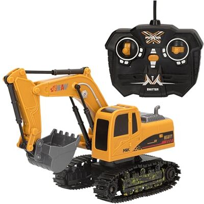 ColorBaby Speed & Go, Excavadora teledirigida 1:24, RC, Luz, Giro 360°, Cargador Incluido, Mando radiocontrol 5 Funciones, Vehículo de construcción, Juguetes teledirigidos, Juguete niño +4 () ColorBaby Speed & Go, Excavadora teledirigida 1:24, RC, Luz, Giro 360°, Cargador Incluido, Mando radiocontrol 5 Funciones, Vehículo de construcción, Juguetes teledirigidos, Juguete niño +4 ()