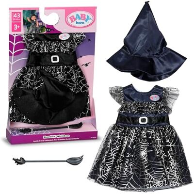 Baby born Vestido de Bruja 43 cm con Sombrero y Escoba Baby born Vestido de Bruja 43 cm con Sombrero y Escoba
