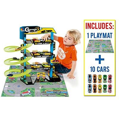M MOLTO MOLTO Garaje con Pista de Coches y Tapiz de Juego para Niños +3 Años M MOLTO MOLTO Garaje con Pista de Coches y Tapiz de Juego para Niños +3 Años