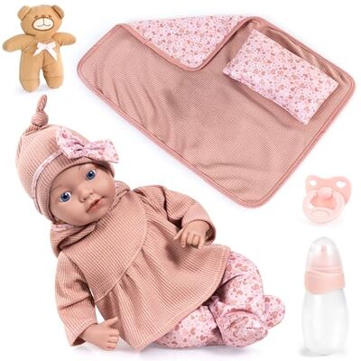 Bayer Design Muñeca bebé de Verdad Reborn, Realista, 38 cm, Chupete biberón, almohada, manta, peluche muñeco para niñas y niños Bayer Design Muñeca bebé de Verdad Reborn, Realista, 38 cm, Chupete biberón, almohada, manta, peluche muñeco para niñas y niños