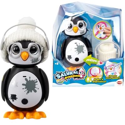 Bizak Salva el Pingüino Versión Mini Color Negro, Animal Interactivo para Niños, con Reacciones y Sonidos, Grabación y Repetición, Accesorios Incluidos, Juguete para Niños y Niñas Bizak Salva el Pingüino Versión Mini Color Negro, Animal Interactivo para Niños, con Reacciones y Sonidos, Grabación y Repetición, Accesorios Incluidos, Juguete para Niños y Niñas