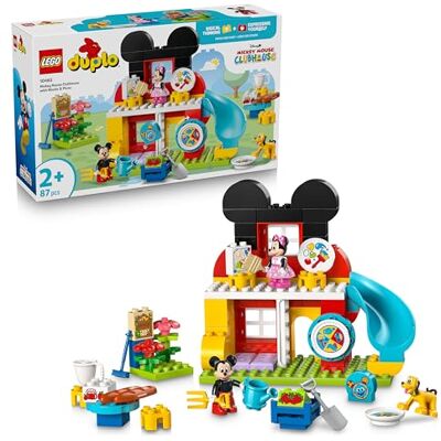 Lego Duplo Disney Casa de Mickey Mouse con Minnie y Pluto Juguetes para niñas y niños de 2+ años, juego educativo para motricidad fina, 3 figuras, regalo de cumpleaños, 87 piezas Lego Duplo Disney Casa de Mickey Mouse con Minnie y Pluto Juguetes para niñas y niños de 2+ años, juego educativo para motricidad fina, 3 figuras, regalo de cumpleaños, 87 piezas