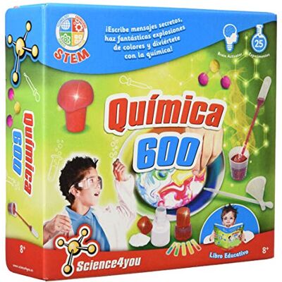 Science4you Quimica 600 Juguete con Kit Cientifico y Educativo, Juego de Quimica y de Ciencias con Muchos Experimentos para Niños, Regalo para Niño y Niña 8 9 10+ años Science4you Quimica 600 Juguete con Kit Cientifico y Educativo, Juego de Quimica y de Ciencias con Muchos Experimentos para Niños, Regalo para Niño y Niña 8 9 10+ años