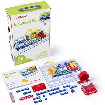 Miniland Experimentos Juegos de Circuitos Tecnológicos Electrokit 88 Guía incluida para Realizar hasta 88 Experimentos, Juega en Casa con la Ciencia, A Partir de 8 años, Seguro y Divertido Miniland Experimentos Juegos de Circuitos Tecnológicos Electrokit 88 Guía incluida para Realizar hasta 88 Experimentos, Juega en Casa con la Ciencia, A Partir de 8 años, Seguro y Divertido