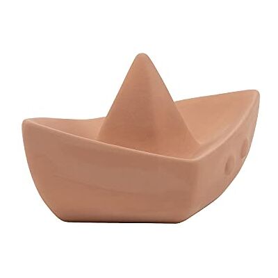 Nattou Juguete de baño de caucho 100% natural, Barco de juguete para la bañera, Sin BPA, Silicona, Naranja Nattou Juguete de baño de caucho 100% natural, Barco de juguete para la bañera, Sin BPA, Silicona, Naranja