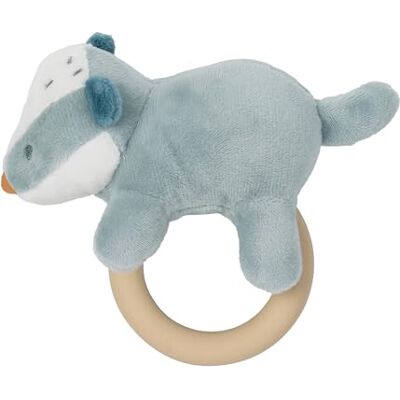 Nattou Peluche con Sonajero de Poliéster, con Anillo de Silicona, Tejón Felix, Aprox. 11 cm, Felix y Leo, Azul Claro Nattou Peluche con Sonajero de Poliéster, con Anillo de Silicona, Tejón Felix, Aprox. 11 cm, Felix y Leo, Azul Claro
